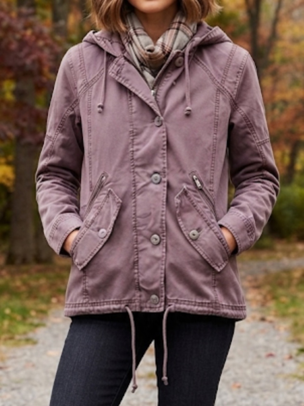 AMERICAN EAGLE Plum Utility Chore Coat w/ Quilted Liner Small